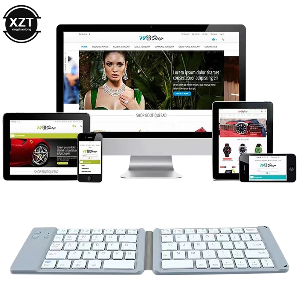 Portable Light-Handy Mini Wireless Bluetooth Folding Keyboard,Foldable Wireless Keypad for IOS/Android/Windows ipad Tablet phone