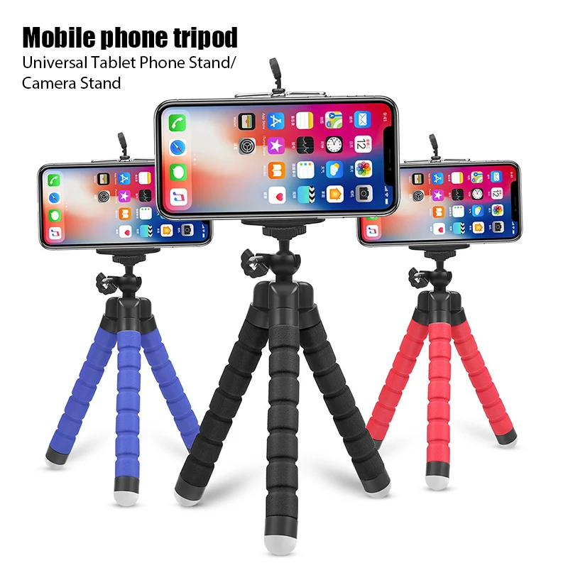 Sponge Tripod Bracket Flexible Sponge Octopus Adjustable Camera Tripod Phone Holder Clip Stand For IPhone Xiaomi Huawei Ipad