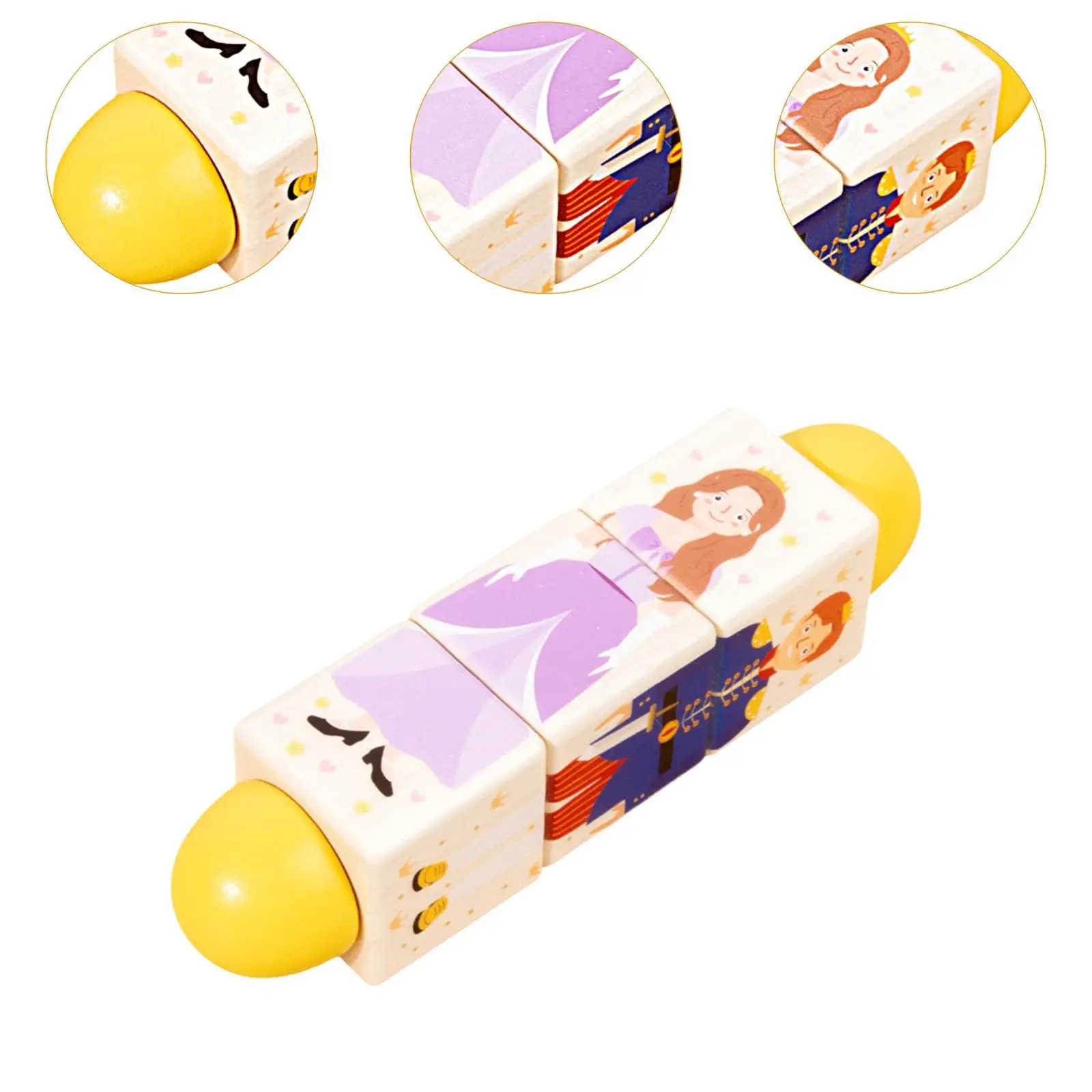 مكعبات الغزل لعبة ألغاز خشبية لعبة تعليمية مبكرة شخصيات الحكاية الخيالية تحت عنوان رياض الأطفال