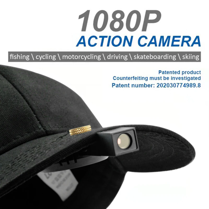 Mini Action Camera 1080P Baseball Hat Cap Camera For Riding Fishing Sport DV DVR One-click Recording Adjustable Golf Sun Gorras