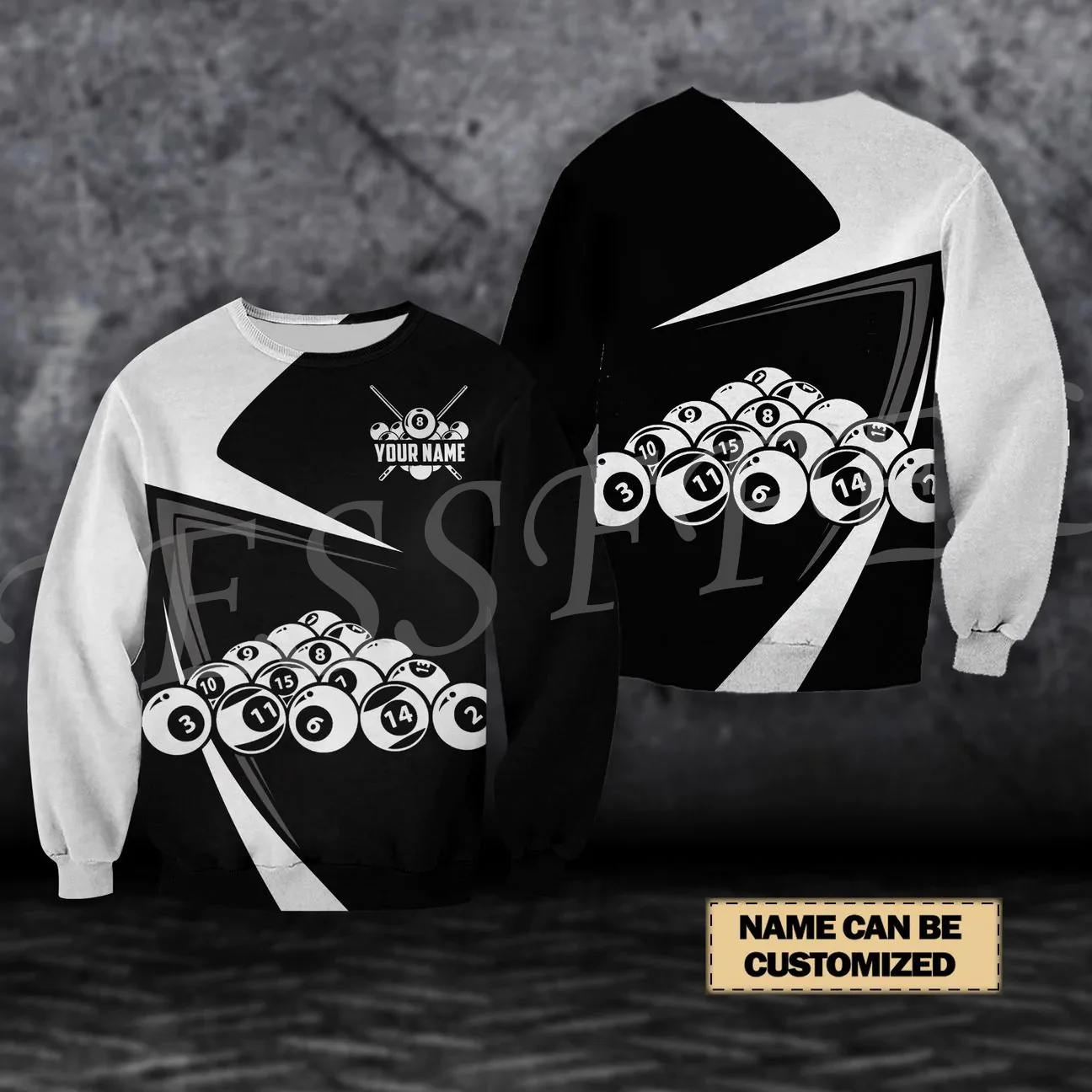NewFashion Custom Name Sports Billiards Ball Player Tattoo Tracksuit 3DPrint Streetwear Harajuku Casual Funny Jacket Hoodies 1X