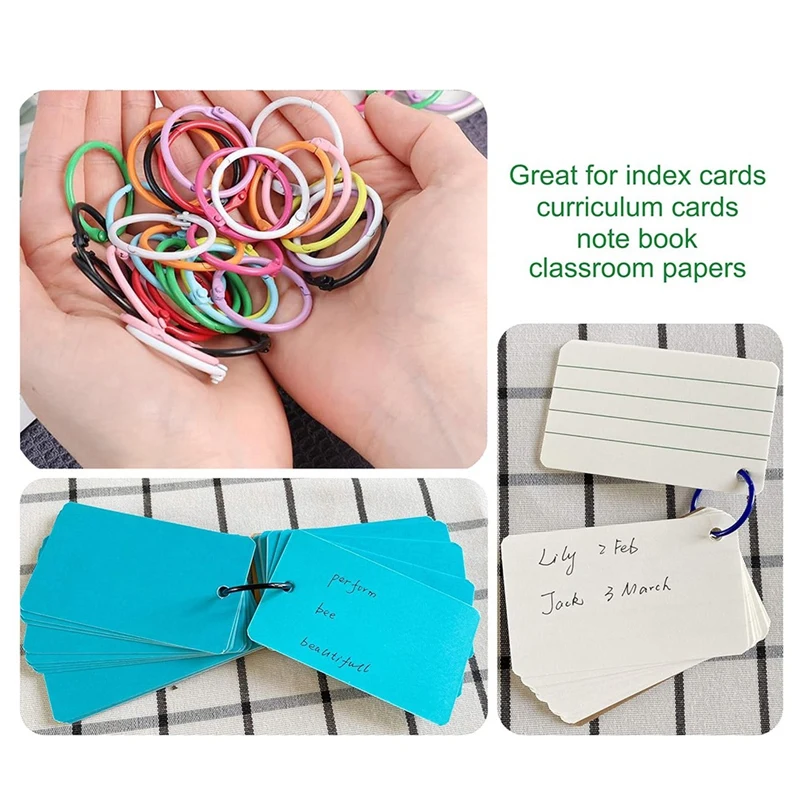 Colorful Loose Leaf Binder Rings Metal Book Rings Paper Rings For Index Cards Notebook Keychain Key Ring For Office Use