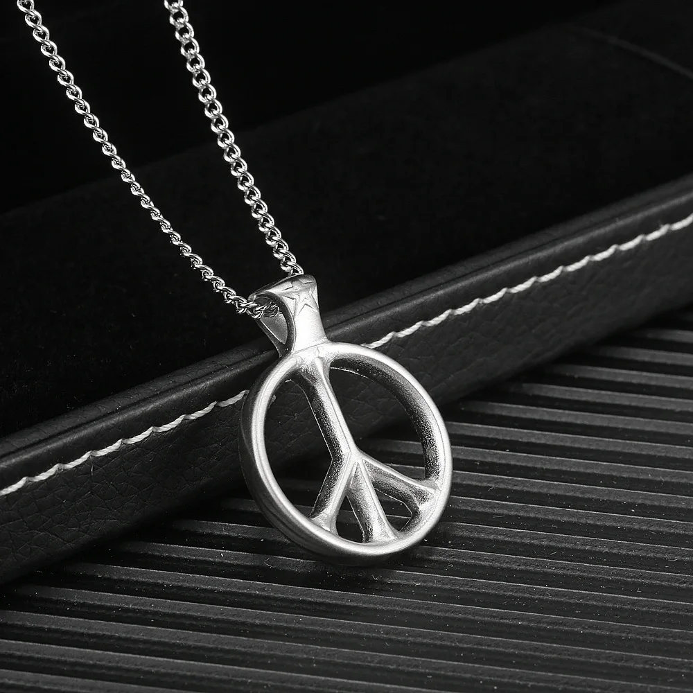 Stainless Steel Gold Plated Peace Sign Pendant Necklace Hippie Party Accessories Necklaces Jewelry Gift