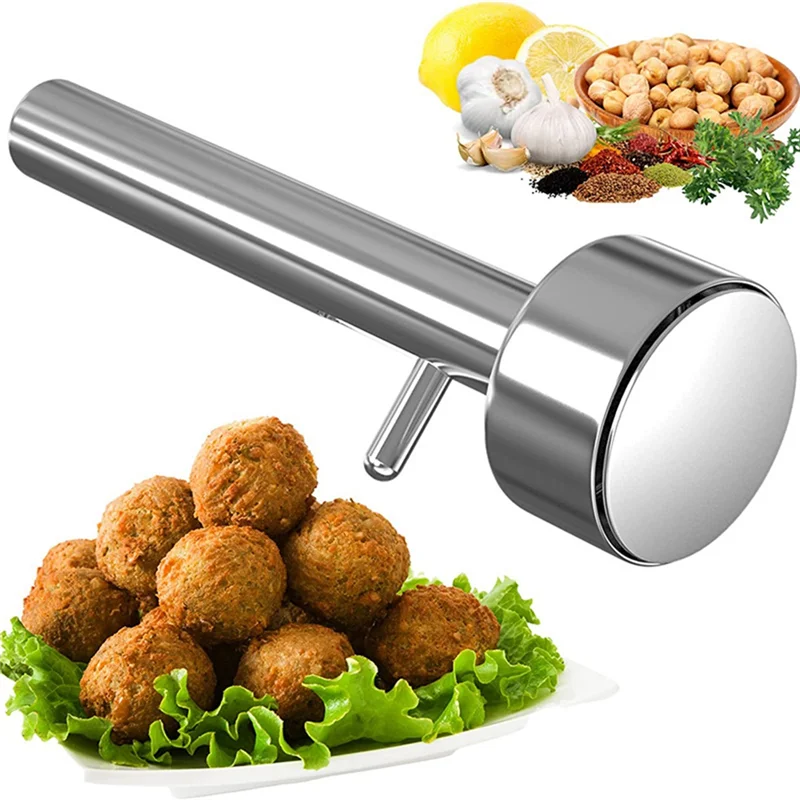 Falafel Scoop - Stainless Steel Professional Falafel Maker Scoop Food Safe and Non-Sticky Falafel Baller Tool