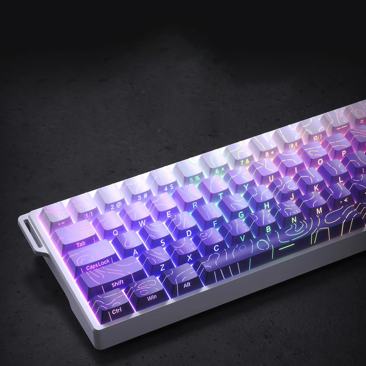 

134 Keys Lavender Contour Side Print Shine Through Keycaps Cherry Profile PBT Double Shot Keycaps for MX Switches Gamer Keyboard