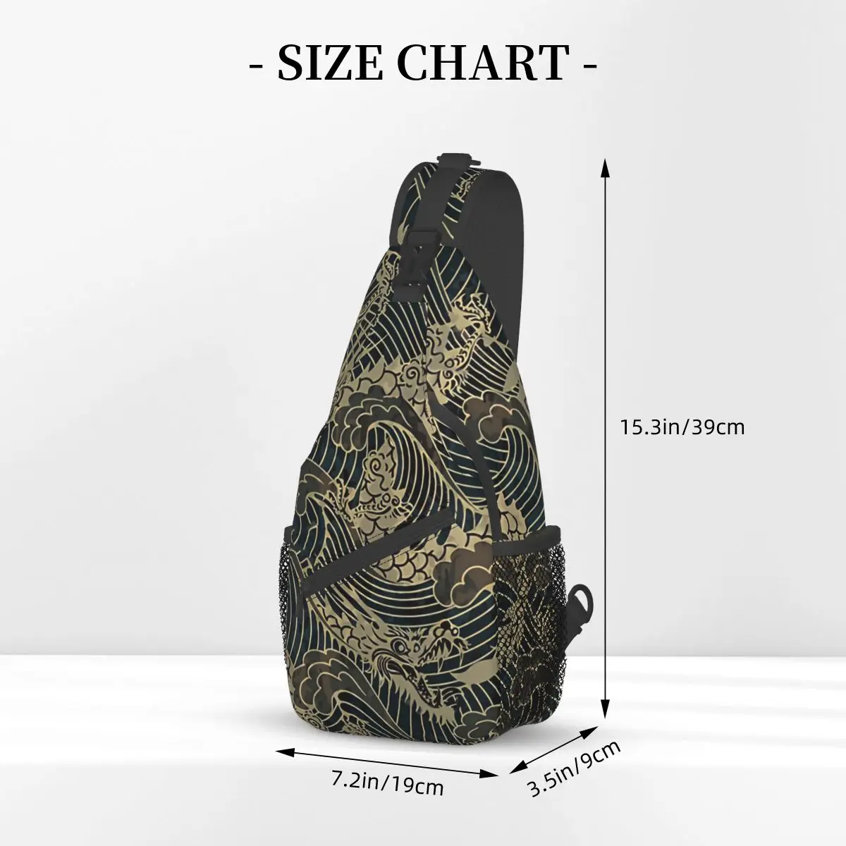 Japanese Art Tattoo Crossbody Bag Sports Dragon And Sea Pattern Chest Bag Unisex Women Man Fashion Shoulder Backpacks Travel