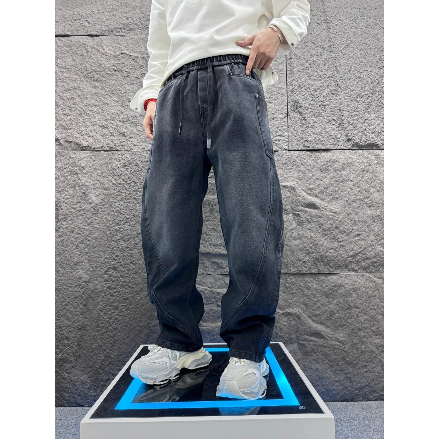 New Men's Jeans Dark Grey Pant - Mens Fashion Dark Grey Pants ulasan dan harga