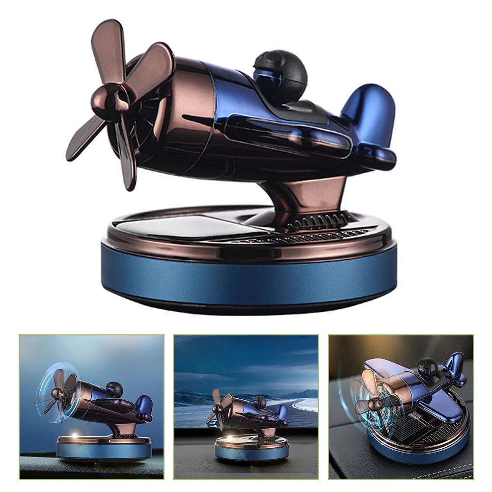 

Car Air Freshener Solar Aircraft Ornament Aroma Diffuser with Rotating Propeller Auto Interior Decor Essential Oils Diffuser