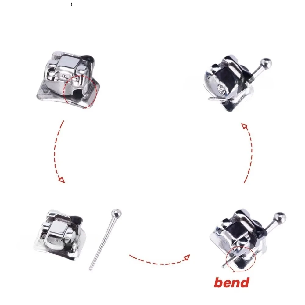 28Pcs Dental Orthodontic Metal Self-Ligating Brackets with Activity Hooks Foramen Roth MBT 022 Damon Q Style Orthodontics Braces