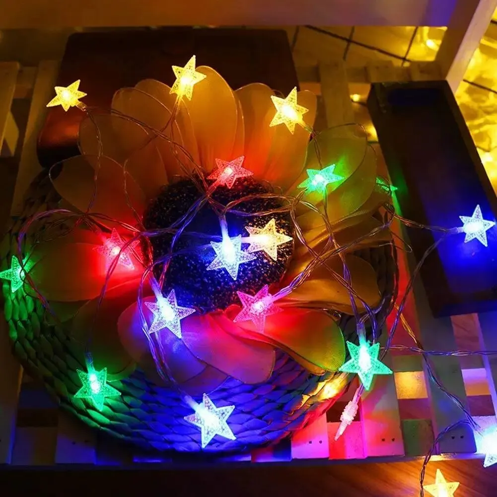

6M 40 Pcs Led Outdoor Christmas Lights String Star Shaped Led Wedding Room Decoration Holiday Light