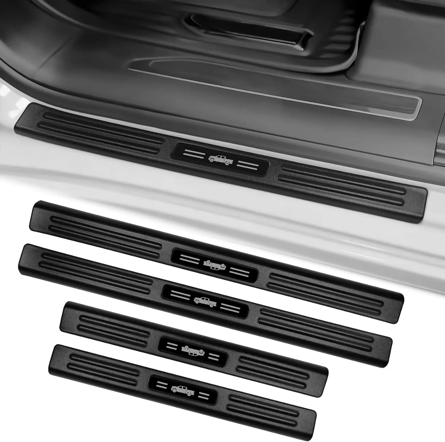 

Protector for Chevy Silverado 1500&GMC Sierra 2019-2024 2025,Silverado 2500 3500&Sierra 2020-2025,ABS Material Door Sill Guards