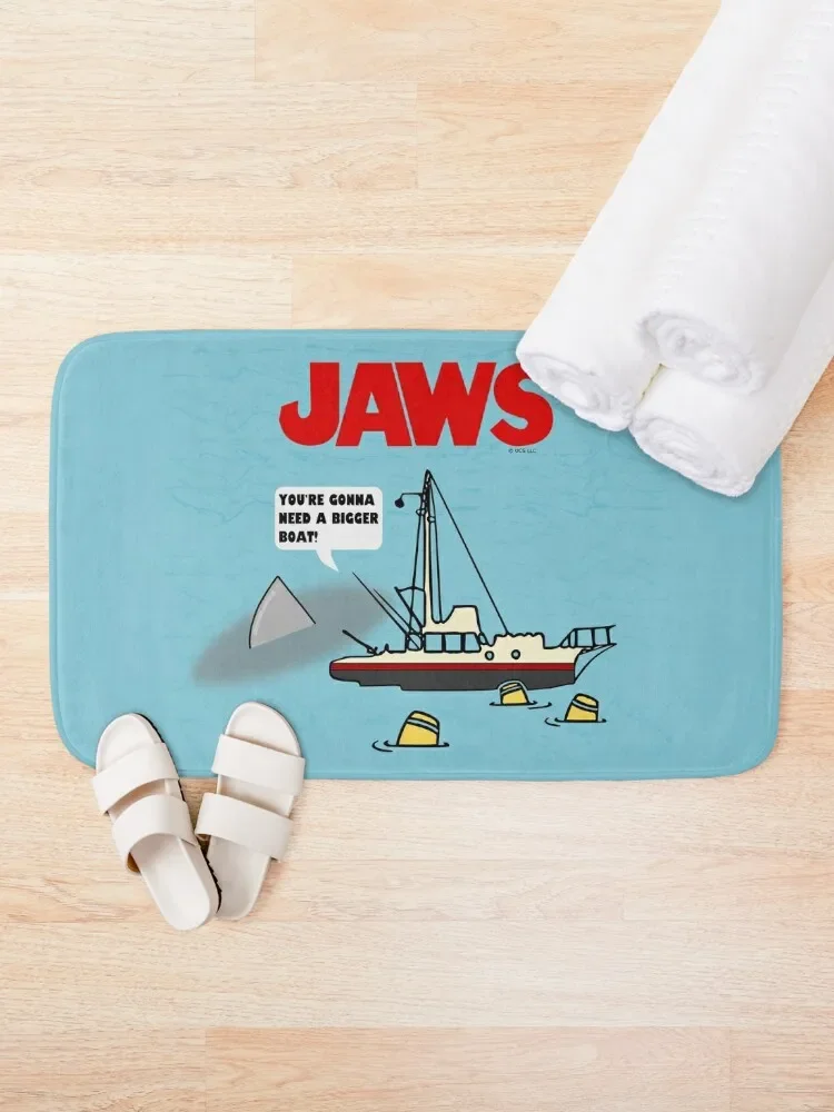 Jaws Movie Fan Art , Shark Near Boat , Going To Need A Bigger Boat Bath Mat Modern Bathroom Accessories Mats Bedroom Mat