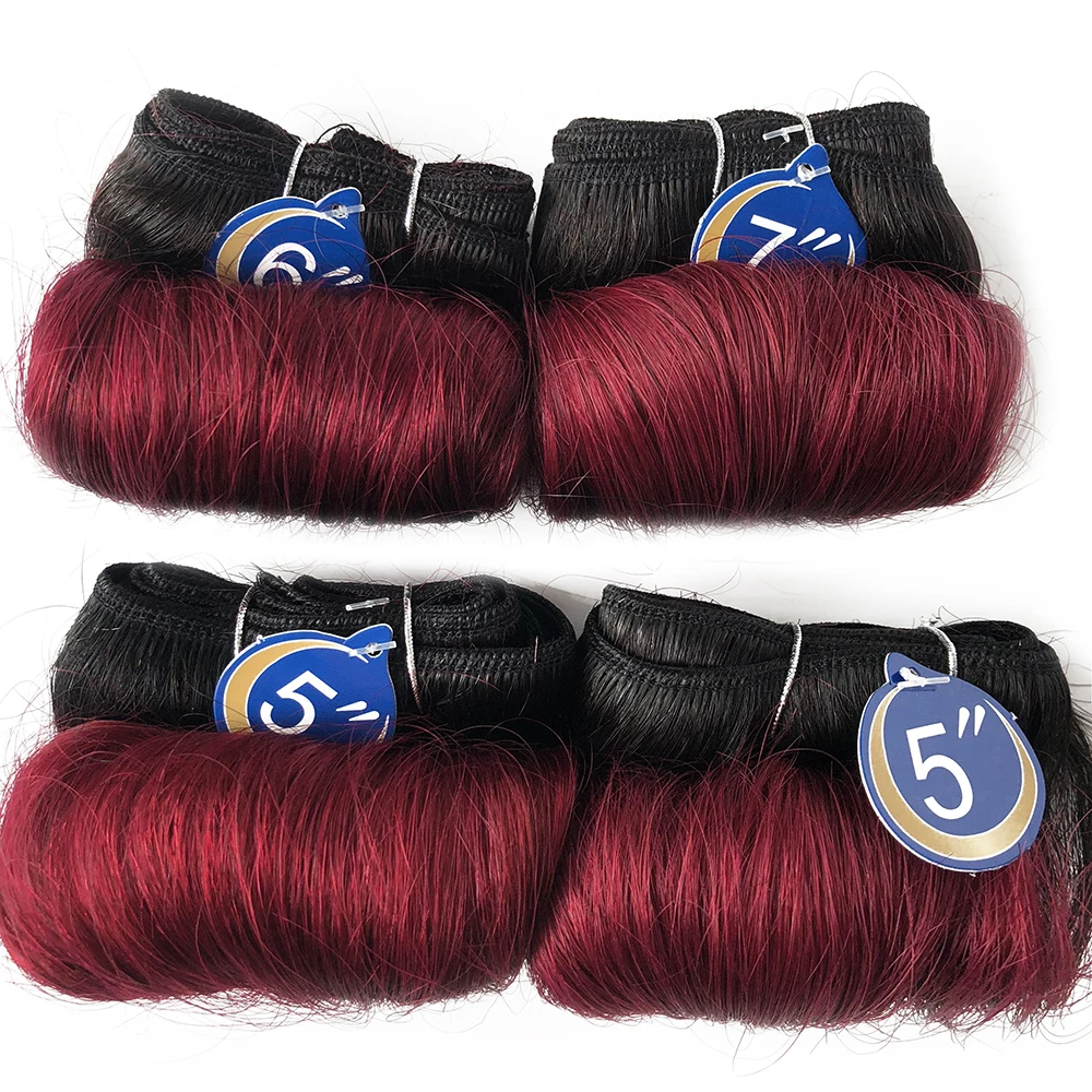 Bouncy Curly 100% Human Hair Bundles 1B 27 30 99J Burgundy Colored Bundles Hair Extensions Indian Remy Hair 4 Bundles