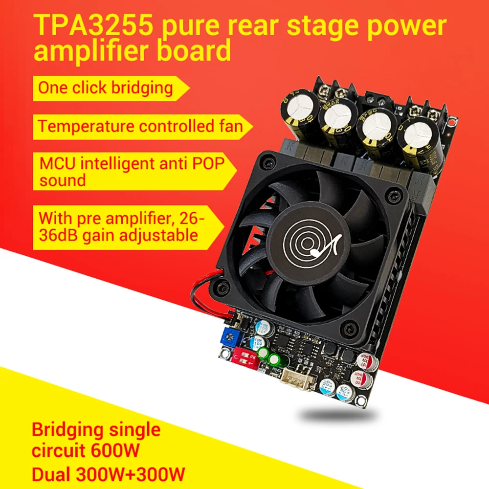 TPA3255 PURE ด้านหลังเครื่องขยายเสียงดิจิตอลสเตอริโอ300W x 2, bridged MONO 600W AMP AUDIO Music Power Amplifier BOARD