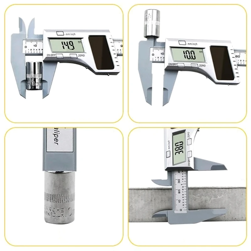 G6DA calibro a corsoio digitale 150mm micrometro elettronico da 6 pollici-carica solare a pinza