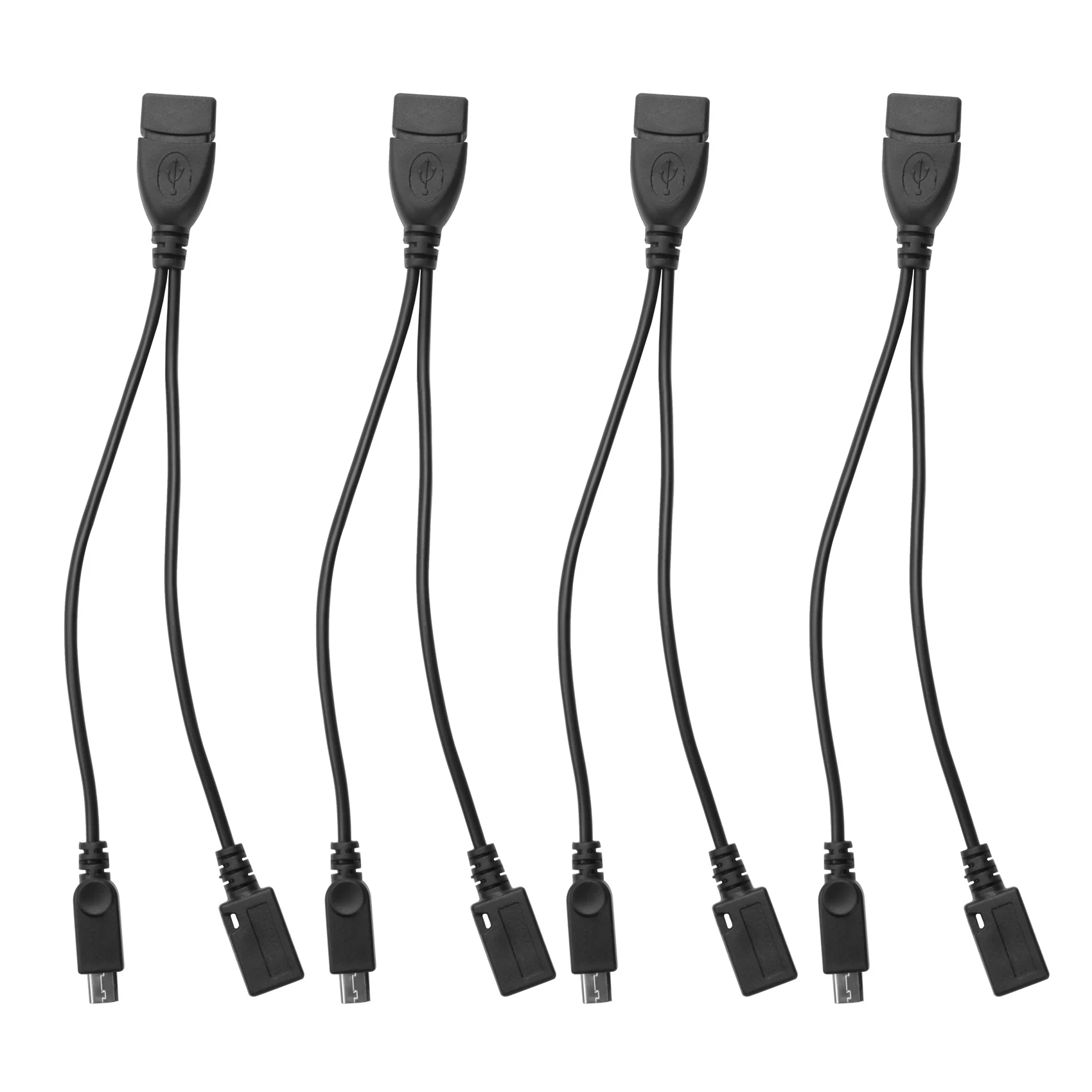 A46U 4-Pack Mini OTG Cable Adapter,2-In-1 Powered Micro-USB to USB Adapter(OTG Cable + Power Cable) for Streaming Sticks Etc