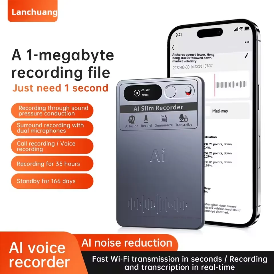 مسجل صوت الذكاء الاصطناعي، جهاز تدوين الملاحظات بالذكاء الاصطناعي للاجتماعات والمحاضرات والمكالمات ونقش الذكاء الاصطناعي ودعم 118 لغة #3