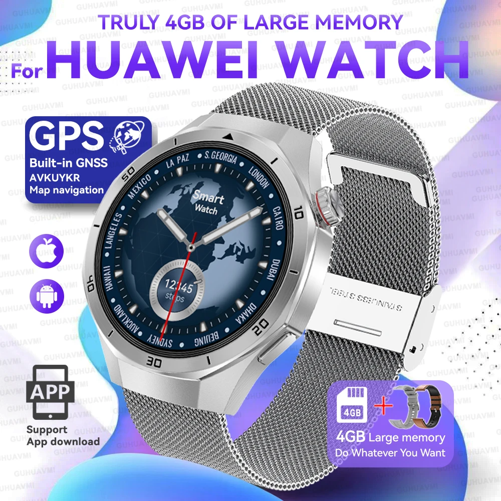 2025New For HUAWEI Upgraded Ultra Big 4GB Memory Smart Watch Men GPS Map MP3/MP4 Player Bluetooth Call Sports Fashion Smartwatch