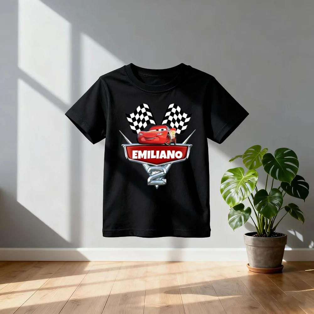

2025 summer children's T-shirt short-sleeved blouse cartoon Che Pikes lightning McQueen printed boy clothes baby blouse