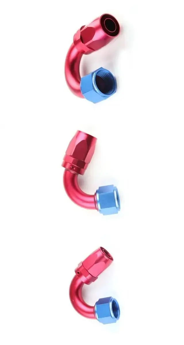 

1 шт. красный и синий AN6 AN8 AN10 AN12 AN16 Поворотный шланг для масляного топлива, комплект адаптеров для конца масляного шланга, 120 градусов, 150 градусов, 180 градусов