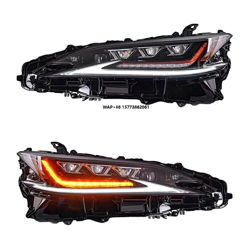 2 Pieces for ES 200 300h 350 Front Lights Headlight 2018-2022 Auto Part Headlight LED Head Lamp Light Lens Projector