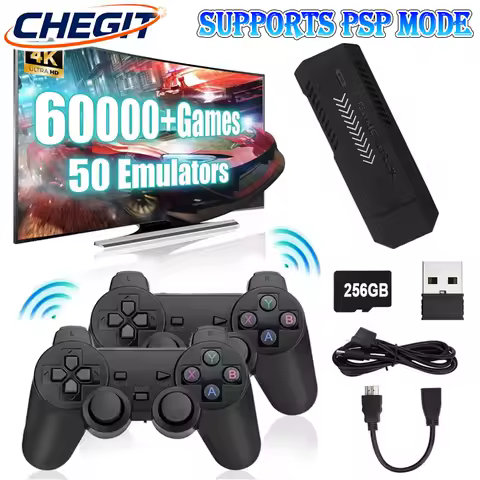 256G 60000+Games X2 Plus Game Stick 4K HD Video Game Console 2.4G Double Wireless Controller Game Stick For N64/PSP/PS1/GBA