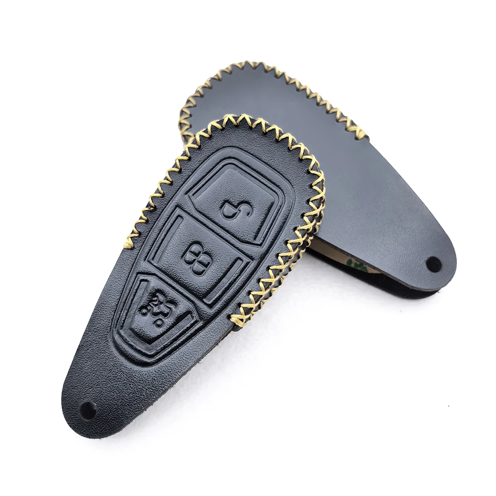 Funda de cuero con 3 botones para llave remota de coche, bolso Fob para Ford c-max Mondeo Kuga Fiesta Titanium Ford Focus 3 4 ST MK3 MK4, accesorios