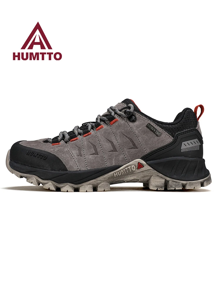 HUMTTO Cowhide Hiking shoes Men Waterproof Winter women Sneakers hunting  boots Work Breathable Trainers ankle trekking shoes