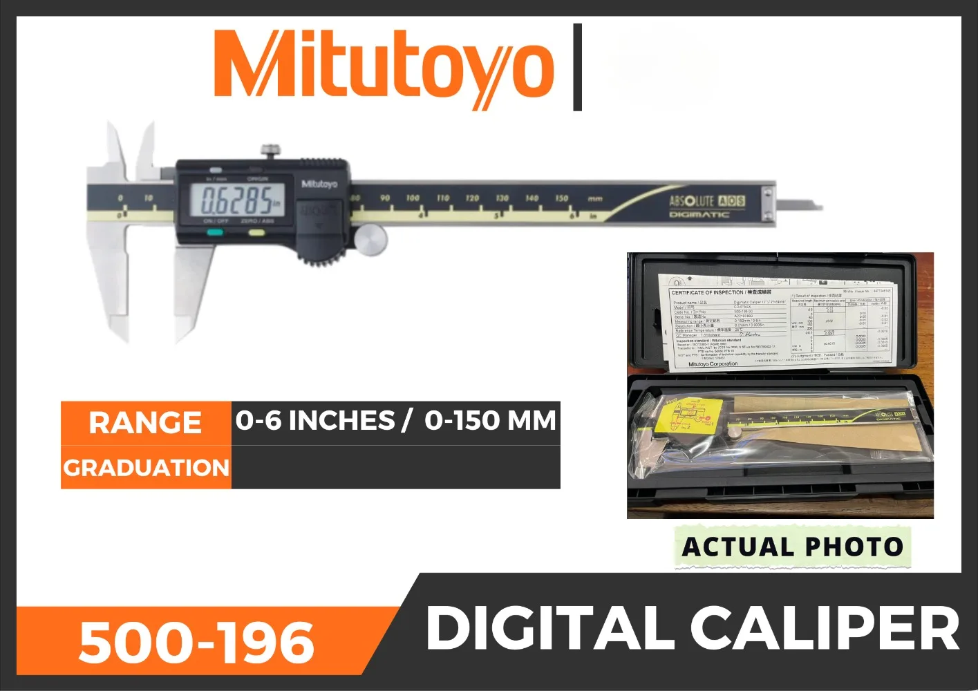 

Mitutoyo Absolute AOS Digital Caliper 0-150mm/0-200mm High Precision Stainless Steel Electronic Vernier Caliper Measuring Tool