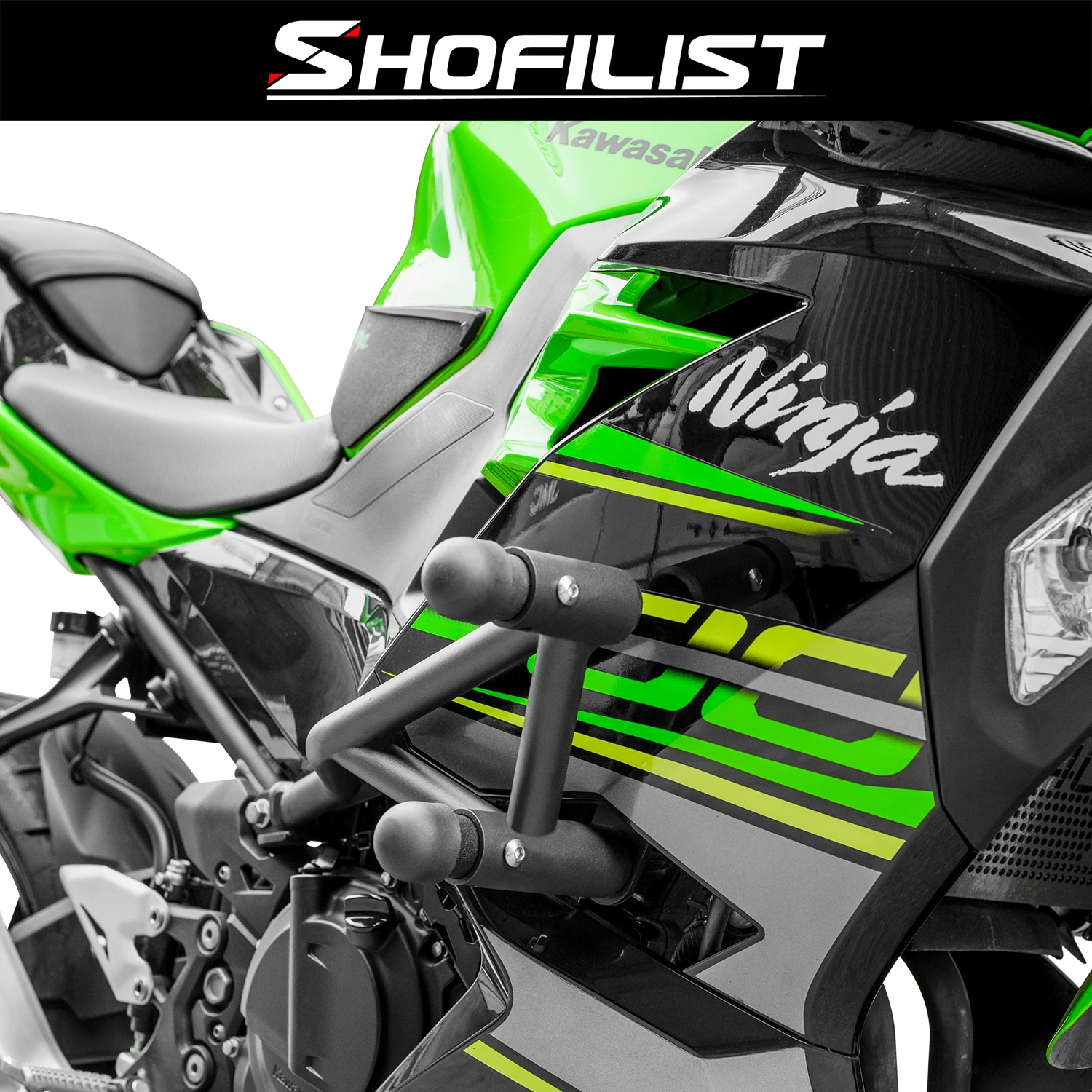 For Kawasaki Ninja NINJA400 Modified Bumper, High Carbon Steel Bumper, Spring Suspension and Anti Drop Bar