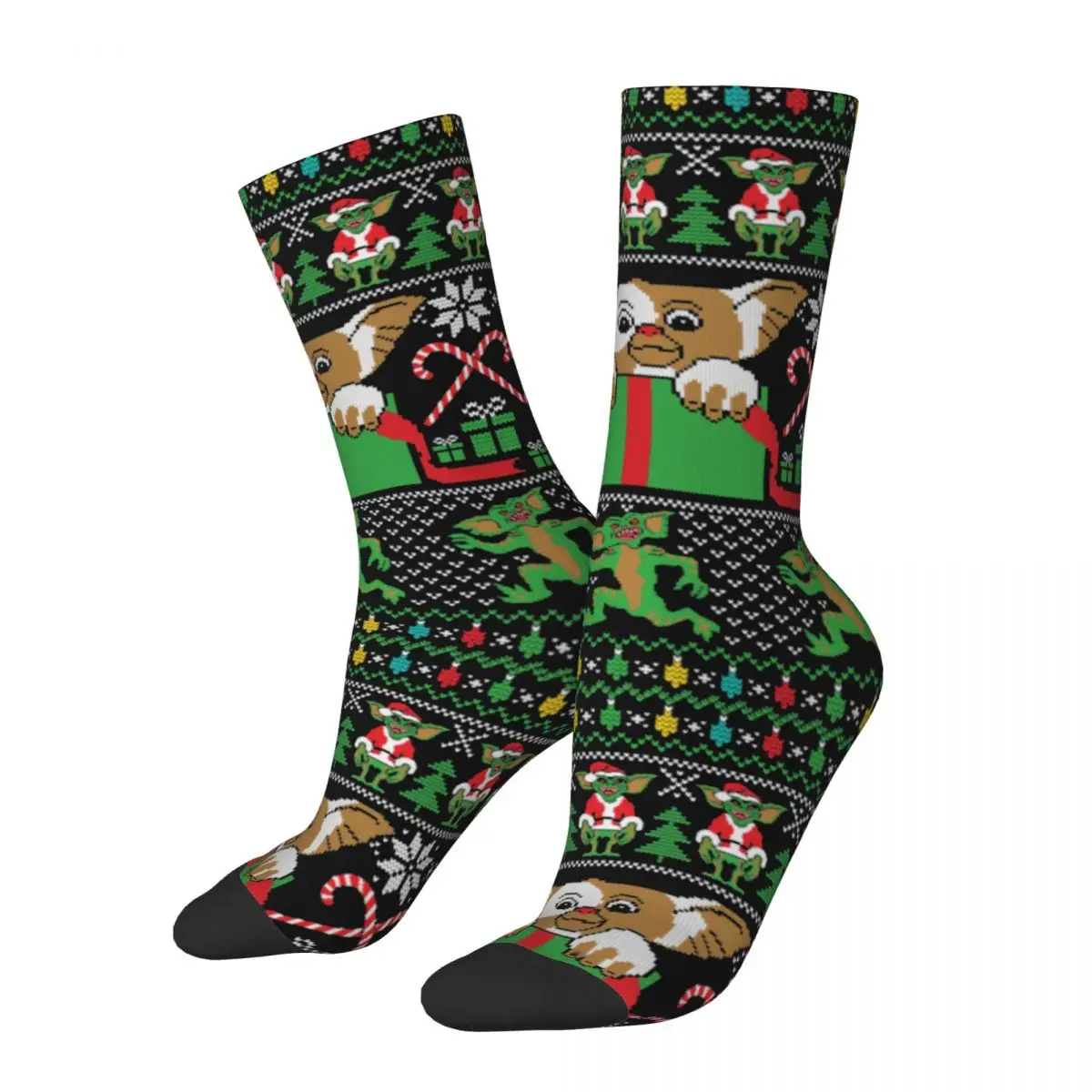 Crazy Design Mogwai Christmas Soccer Socks Gremlins Gizmo Monster Gremlin 80s Horror Movie Polyester Long Socks for Women Men