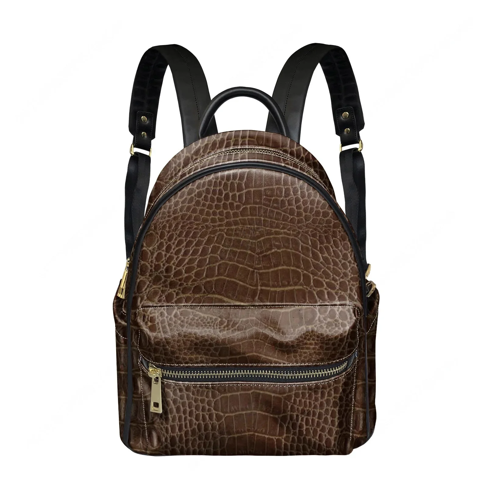 

Crocodile leather Imitation Pattern Print Backpack Womens Men Double Shoulder Bag Business Travel Bookbag Rucksack Gift Daypack