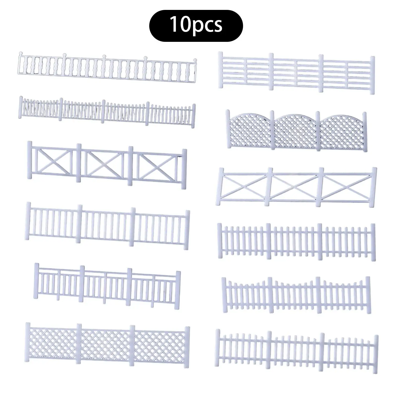 10개 미니어처 울타리 모델 철도 액세서리 1:50 미니용 디오라마 용품