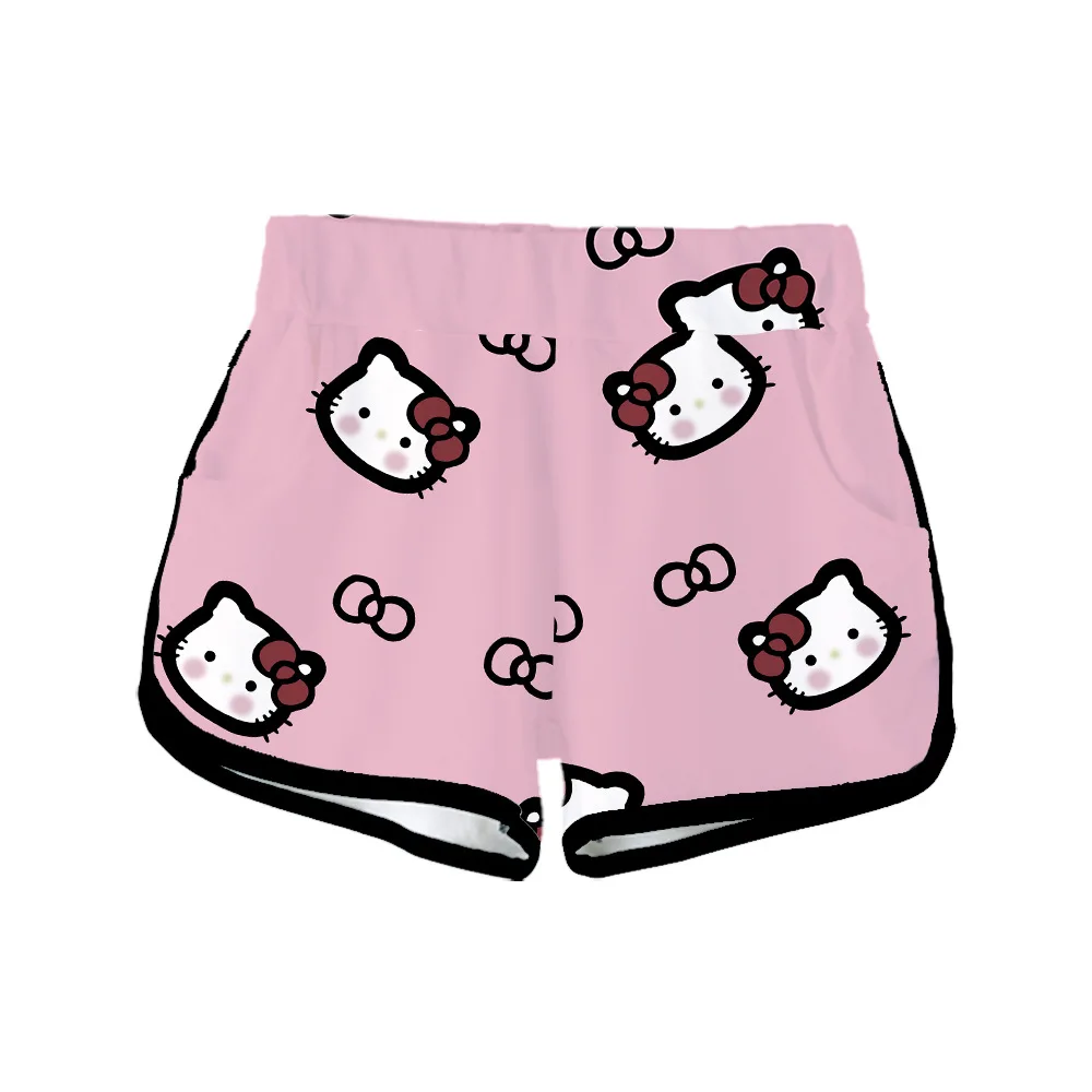 Sanrio Hello Kitty 3D stampa digitale trend casual pantaloncini da casa da donna pantaloncini estivi per abbigliamento femminile