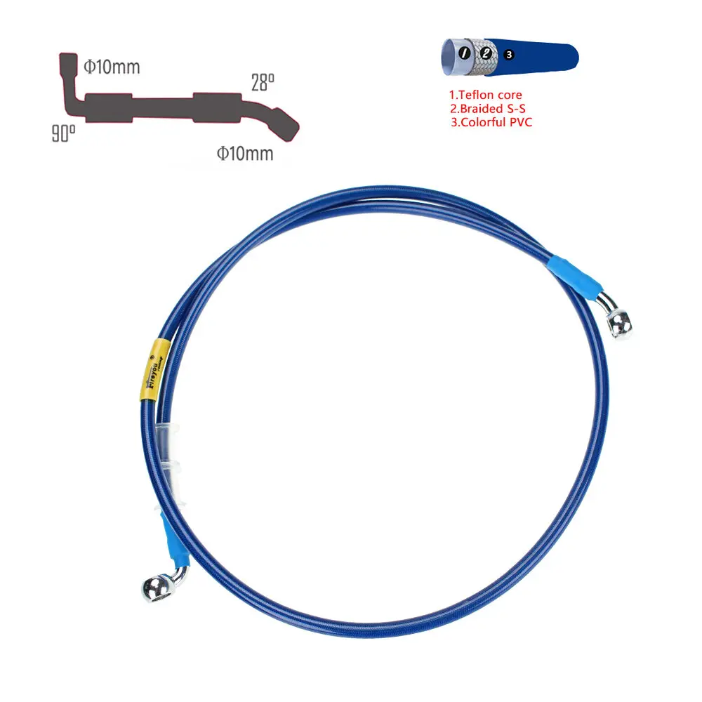 

400mm-2400mm Brake Hose Hydraulic DOT Line Cable 10mm 28° 90° Banjo for Suzuki Kawasaki Yamaha Pipe Line Braided oil hose