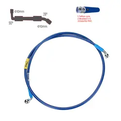 400mm-2400mm Brake Hose Hydraulic DOT Line Cable 10mm 28° 90° Banjo for Suzuki Kawasaki Yamaha Pipe Line Braided oil hose