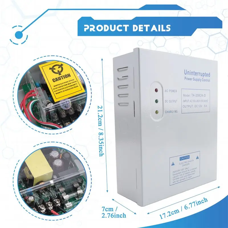 Daily Sale 208CK-D AC 110-240V DC 12V/5A Door Access Control System Switching Supply Power UPS Power Supply