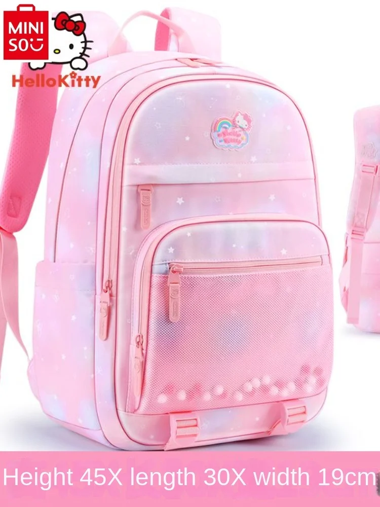 MINISO Sanrio cartoon Hello Kitty Kuromi student bag large capacity comfortable backpack.