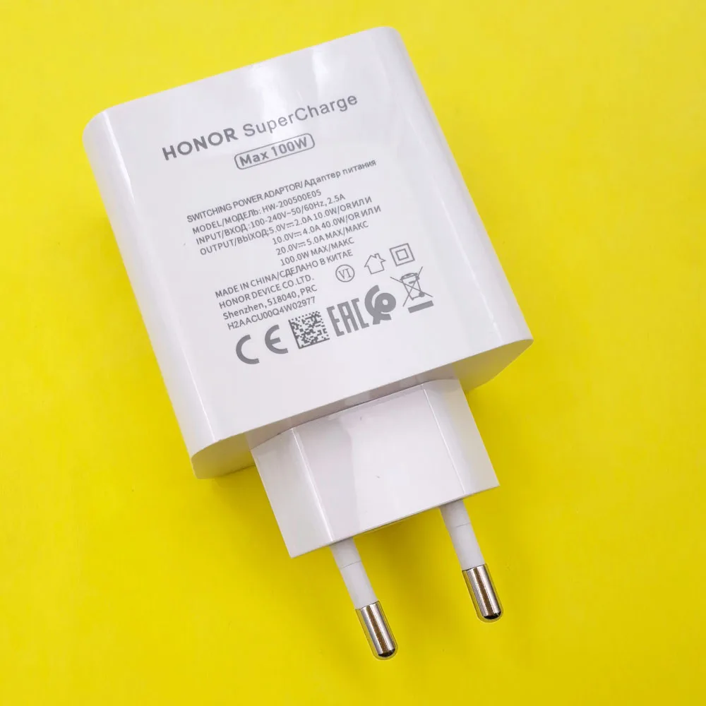 Honor Magic 8 7 6 Pro 100W SuperCharge EU USB Fast Charger Power Adapter For Honor 500 400 300 200 Pro 1/1.5/2 M 6A Type C Cable