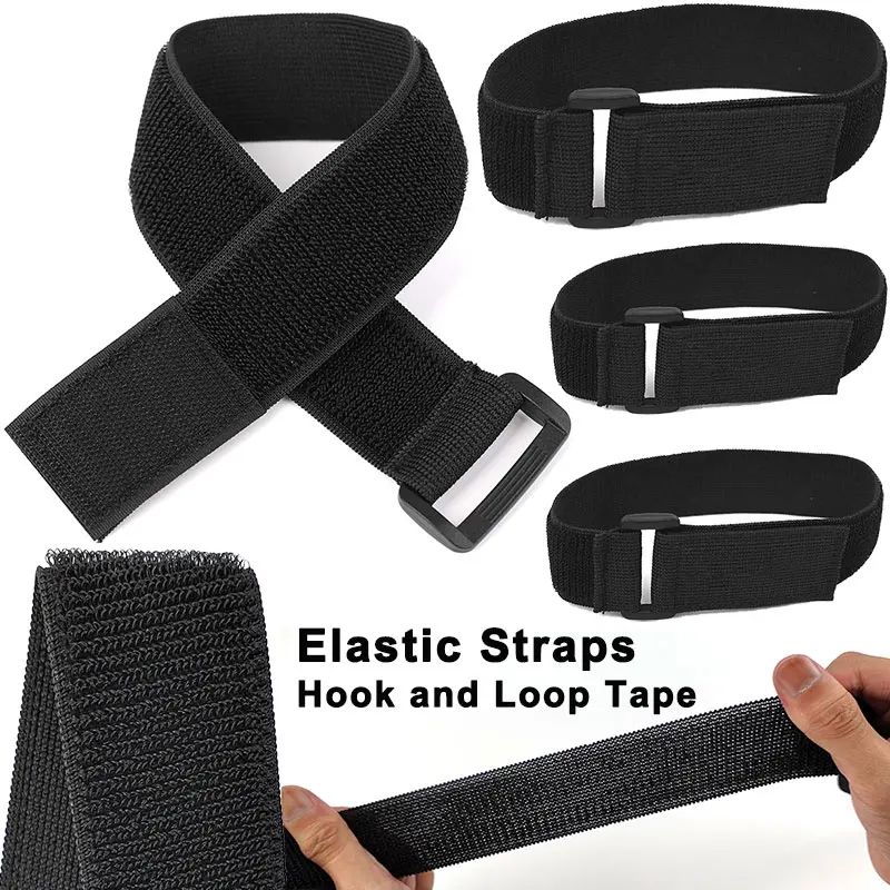 5/10Pcs Elastic Cinch Straps Hook and Loop Storage Strap with Buckle Elastic Loop Cable Tie for Extension Cord Rope Organization