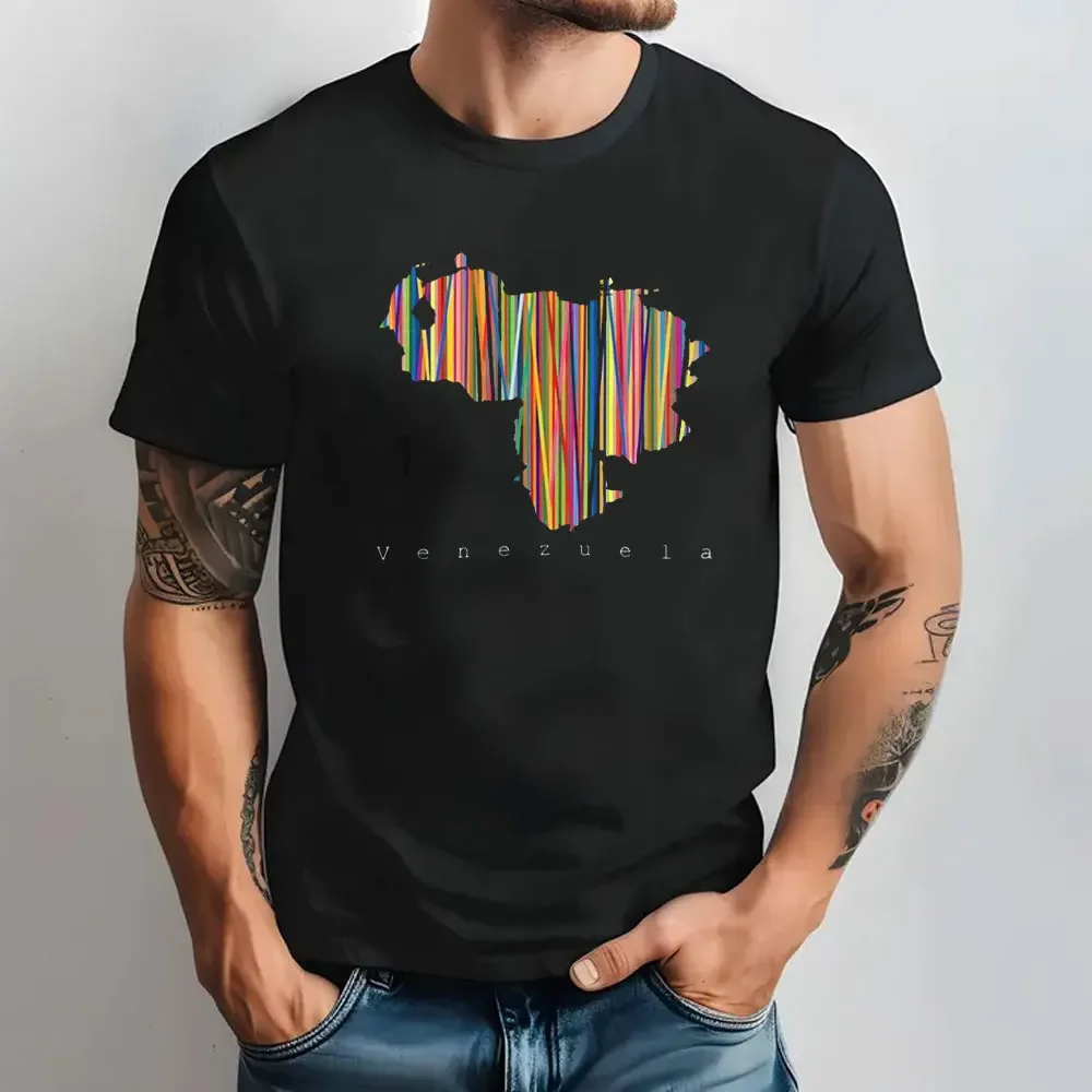 مابا دي فنزويلا متعدد الألوان فرانيلا الكرتون الكتابة على الجدران التوضيح الرجال الكلاسيكية تي شيرت البندقية تصميم القطن الرجال الملابس #2