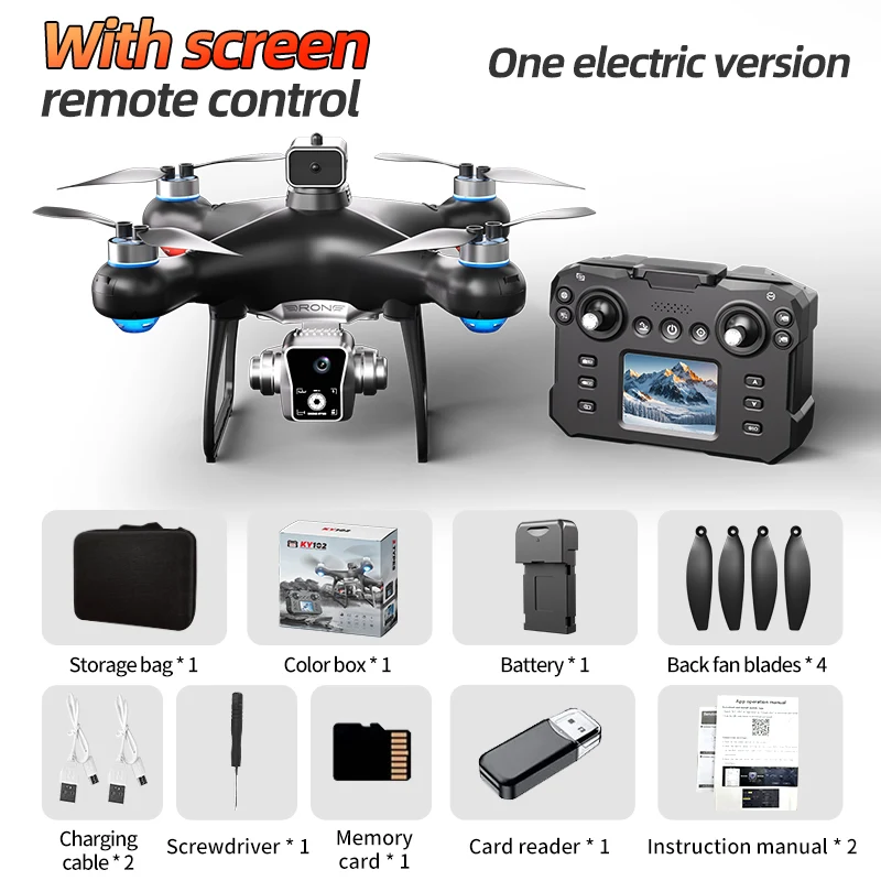 Neue Ky102 Drohne mit 4K Kamera Bürstenlosen Motor Bildschirmgesteuerte Version Hindernisvermeidung Quadcopter Eders RC Spielzeug für Jungen