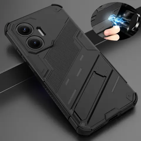 Car Magnetic Armor Shockproof Phone Cases for Xiaomi Poco F7 Ultra F6 X5 X6 X7 M6 Pro 4G 5G Kickstand Back Cover Coque Fundas