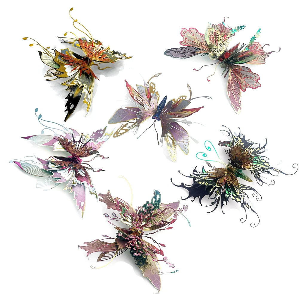 

3D Metal Puzzle Beautiful Colorful Butterfly DIY Handmade Animal Exquisite Butterfly Insect Assembly Model Jigsaw Puzzle Toys