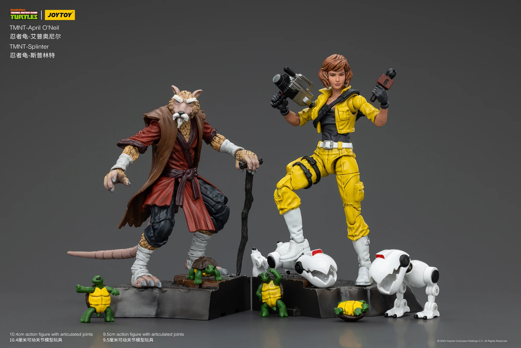 JOYTOY Teenage Mutant Ninja Turtles TMNT Splinter and April O'Neil view 3
