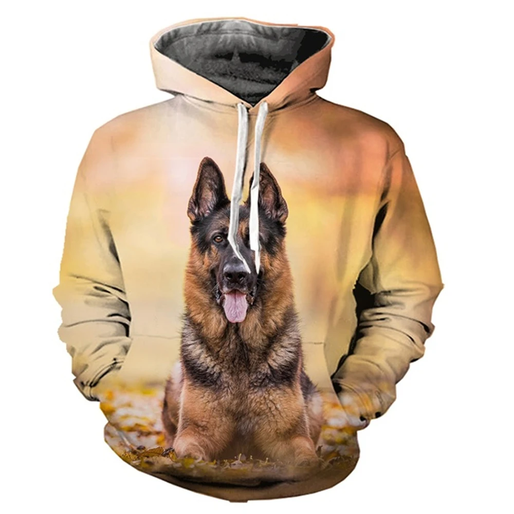 Autumn Animal Shepherd Dog 3D Print Hoodies Men Women Fashion Casual Sweatshirts Oversized Hoodie Pullovers Tracksuit Clothing