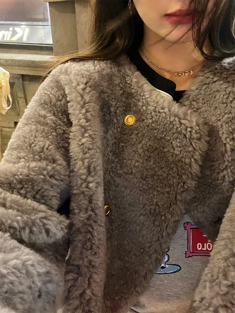 ay Pelzmantel Damen Ort Größe Klein Herbst Winter Neu Sle Inteated Leder und Pelz Jaet Koreanische Version rund Ne Lo...