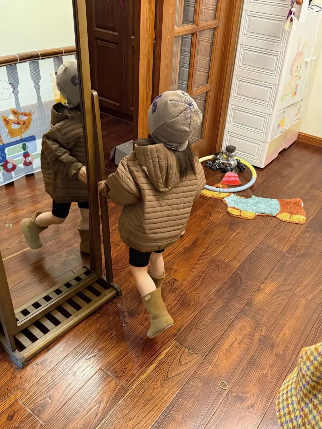 Children Hooded Quilted Pullover Sweatshirt Autumn Winter Boy Girl Warm Cotton Padded Jacket 90-140CM