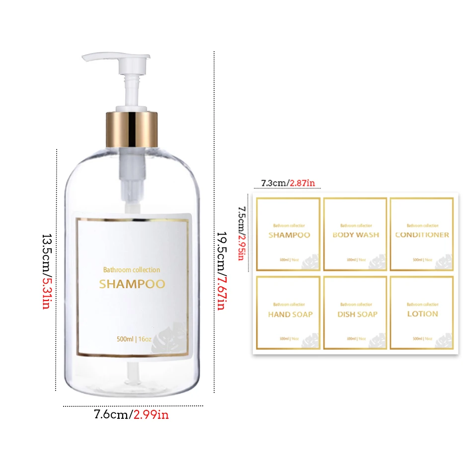 500Ml Badkamer Dispensers Shampoo En Conditioner Dispenser Flessen Hervulbare Lotion Druk Type Fles Badkamer Accessoires