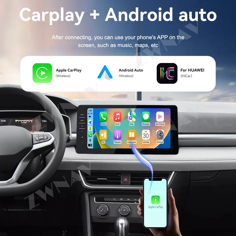 Android 14 Carplay 12.3 inch Touch Screen Autoradio Stereo For Volkswagen Series General Equipment Car GPS Navigation Head Unit